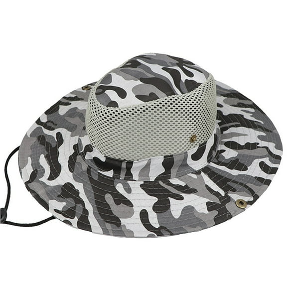 lanema Men Women Breathable Mesh Floppy Bucket Hat Camouflage Print Wide Brim Summer Outdoor for Sun for Protection Fishing Hiking Boonie Cap