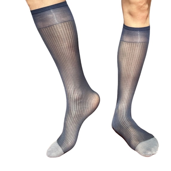 lanema Men's Formal Suit Socks Fashionable Fine Striped Dress Socks for Office Outfit