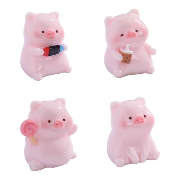 lanema Mini Resin Pigs Bulk Tiny Pigs Set for Potted Miniature Decors Craft Resin Mini Pigs Miniature Pigs Figurines,Fairys Garden Accessories Garden Decors