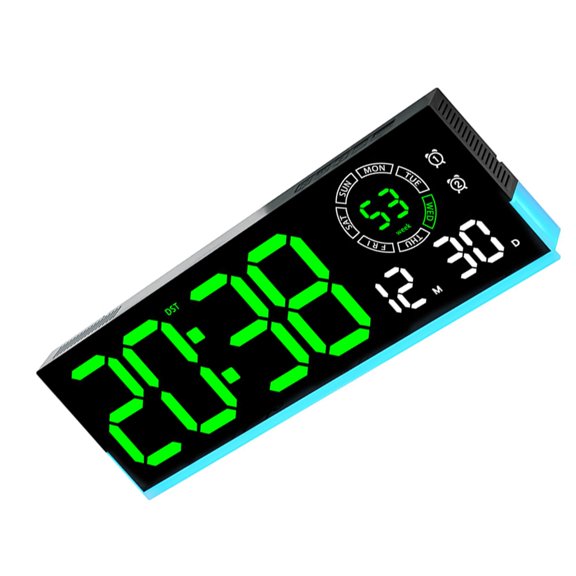 lanema Modern Electronic LED Wall Clock with Calendar Alarm and Temperature Readout