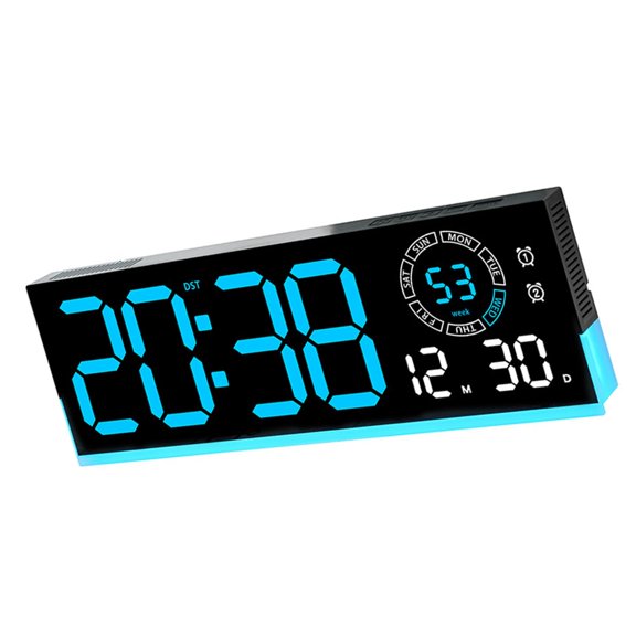 lanema Modern Electronic LED Wall Clock with Calendar Alarm and Temperature Readout