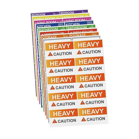 lanema Moving Labels for Boxes,9 Color Coded Moving Sticker Packing Boxes Labels for Moving Supplies With Writable Note Area