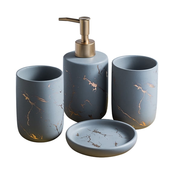 lanema Multifunction Bathroom Accessories Set of 4 Toothbrush Holder Soap Dish for Children Adults Traveling Camping Hiking