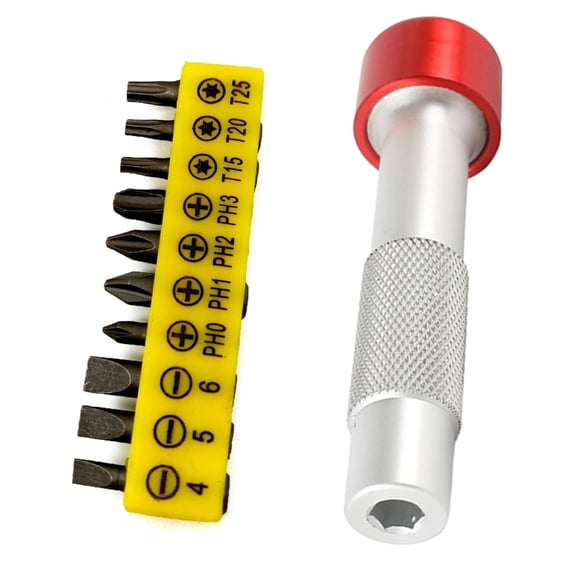 lanema Multifunctional Shape Screwdriver 180 Degrees Nonslip Screwdriver Handle 4/5/6/PH0/PH1/PH2/3/T15/20/25 Bit