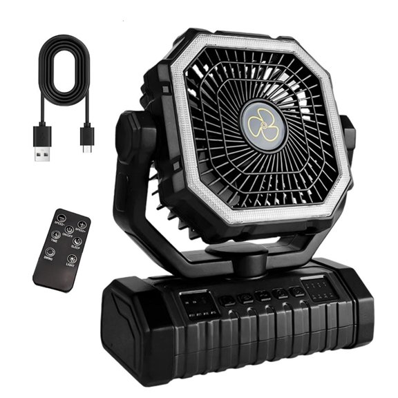 lanema Multipurpose Outdoor Fan And Light USB Operated Hanging Camping Equipment