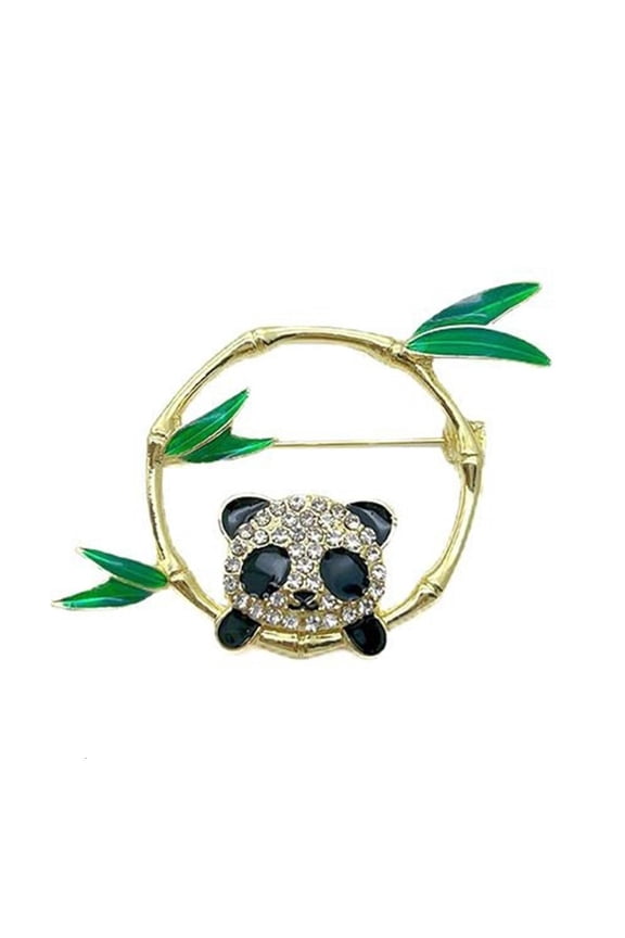 Multipurpose Panda Bamboos Pin Crafted from Practical Alloy Materials Accessory for Daily Wear and Special Occasions