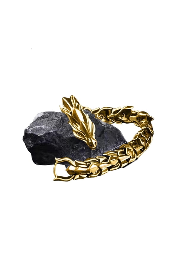 Multiupurpose Antique Silver Gold Vikinged Bracelet Men's Punk Jewelry Dragon Bone Chain Wristband Daily Casual Wear