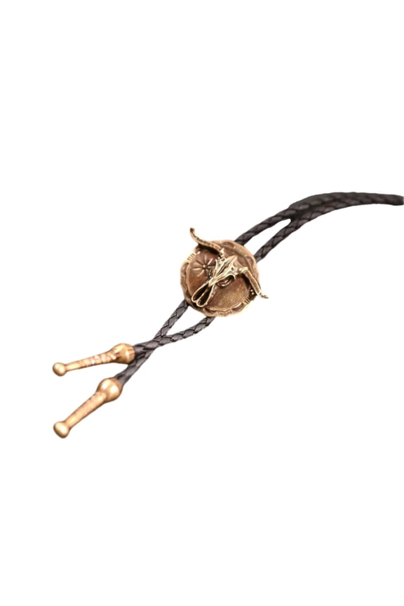 Multiuse Carved Pendant Necktie Bolo Tie Bull Head Rope Tie For Men Western Suit