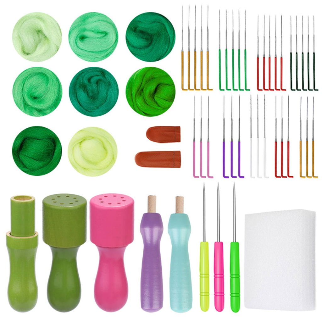 lanema Needle Felting Starter Kits Wool Roving 8 Colors Set Needle Felting Set