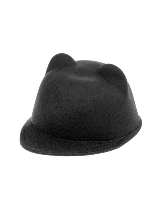 New Winter Women Girl Wool Derby Devil Hat Cute Kitty for Cat Ears Bowler Cap