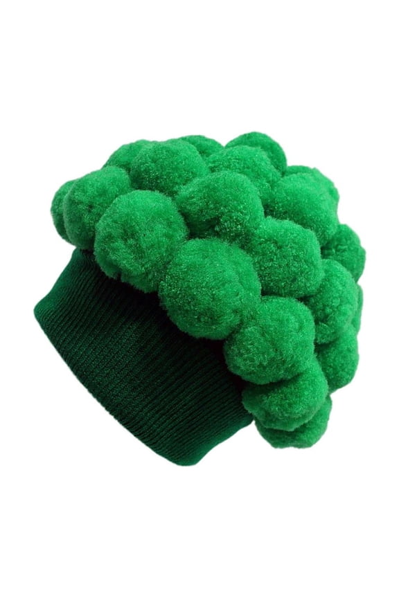 Novelty Knit Cauliflower Hat for Female Girls Funny Headgear Hat Winter Warm Pullover Hat Prank Hat Skiing Cycling Cap