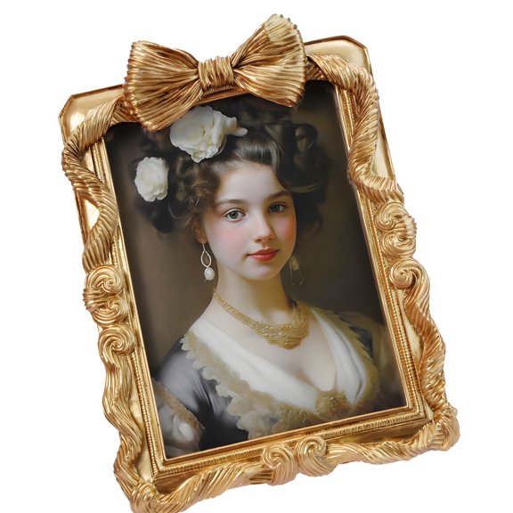 lanema Ornate Gold Portrait Photo Display for Shelf or Wall Use Area
