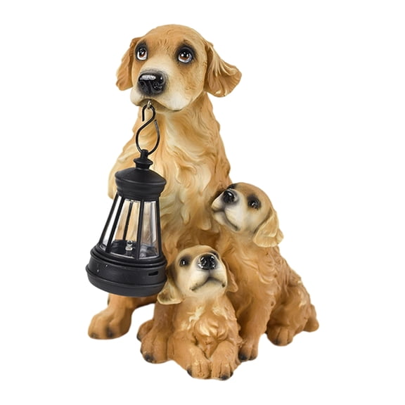 lanema Outdoor Solar Light Dog Sculpture With Build In LED Function For Backyard Landscape Lighting