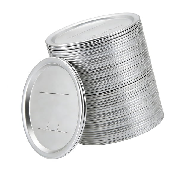 lanema Pack Of 60 Writeable Date Mason Jar Lids Sturdy Iron For Food Storage