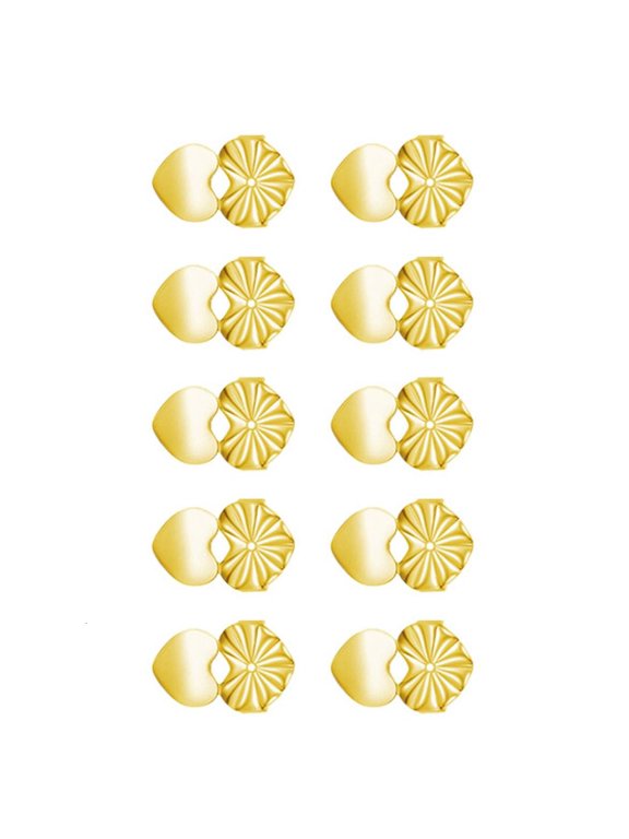 Pack of 10 Multipurpose Large Heart Earring Lifter Backs for Heavy Earrings Mixed Color Pierced Ear Stoppers