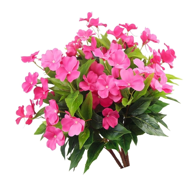 lanema Pack of 2 Artificial Impatiens Balsamina Flowers Realistic ...