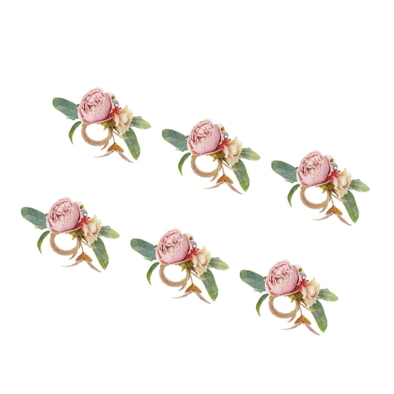 lanema 6Pcs Flower Theme Napkin Holders for Creating Enchanting Dining Ambiances