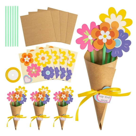 lanema Paper Flower Crafting Supplies DIY Mothers Day Cards DIY Flower Bouquets Kits