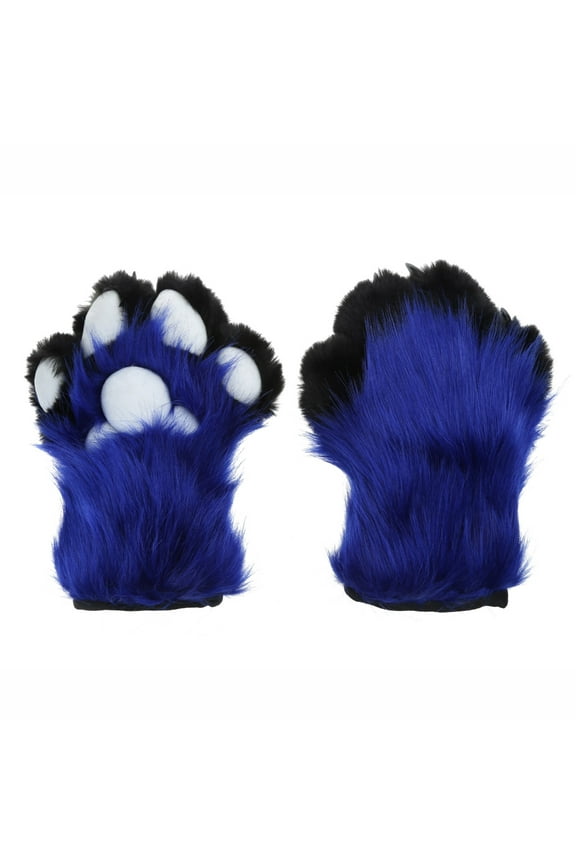 Paw Gloves Cosplays Wolf Bear Paw Plush Mittens for Women Girls