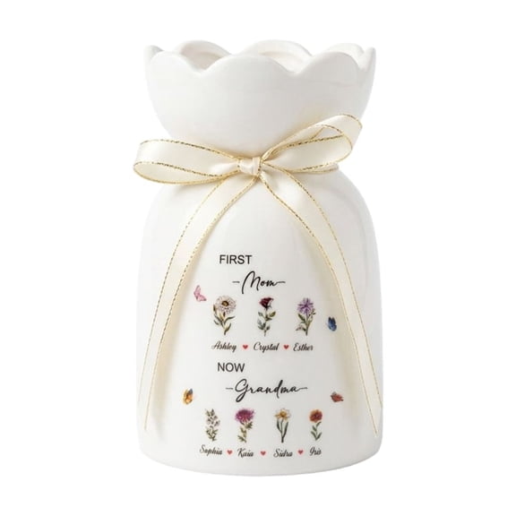lanema Personalize Birth Month Flower Vases Ceramic Vases Decorative Vases for Flower Arrangement Home Decors Birthday Gift