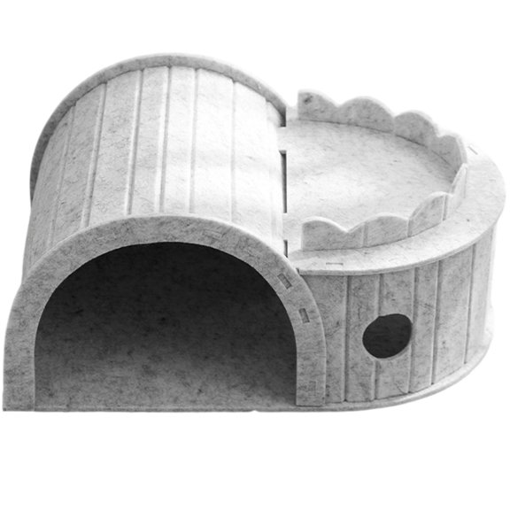 lanema Pet Hideaway House Camping Bed for Dogs Cats Cave with Tunnel Felt