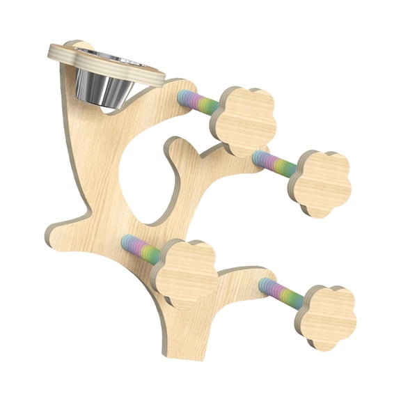 lanema Pet Perch Cage Mount Resting Stand With Reinforced Wood Link For Parrots Stress Relief And Climbing Exercise