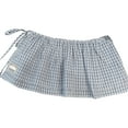 thumbnail image 1 of lanema Plaids Print Ruffled Mini Apron Skirt Double Layer Adjustable Waist Tie Skirt, 1 of 13
