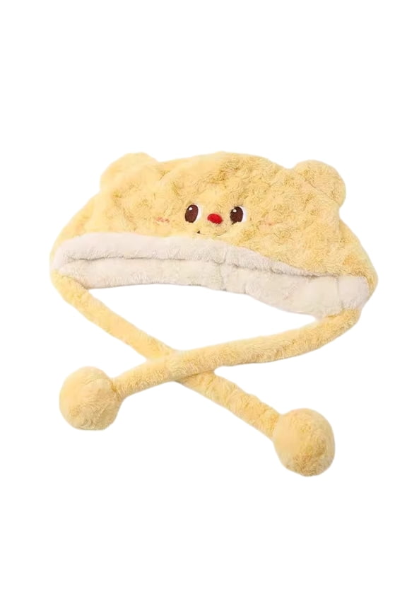 Plush Bear Hat Ushanka Hat Ear Protective Caps Warm Windproof Motorcycling Hat