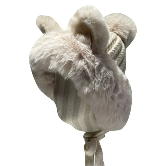 lanema Plush Cat Ear Hat Faux Fur Cat Hat Earflap Hat Plush Cat Hat Cute Beanie Hat Cute Funny Skullies Beanie Bomber Hat