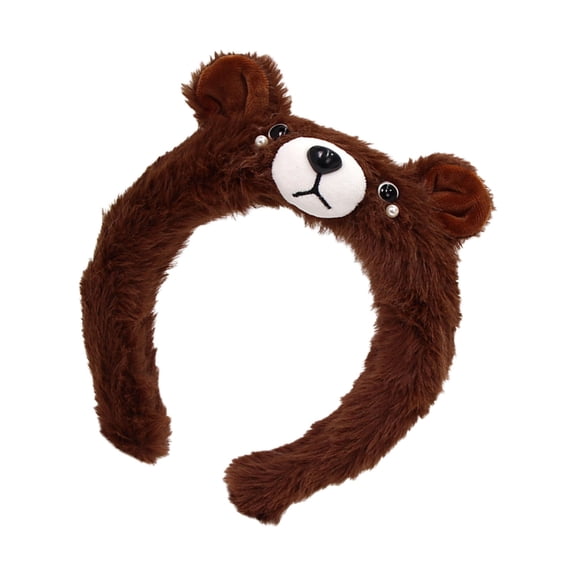 lanema Popular Cartoon Bear Headbands Plush Ear Hairband Styling Accessory