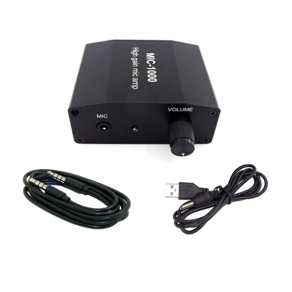 lanema Portable 3.5mm Mic Amplifier 1000x Boost ALC Control MIC-1000 with USB Cable