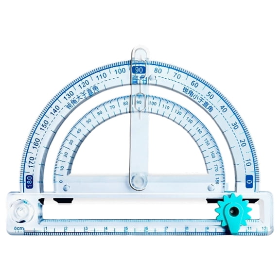 lanema Portable 4 in 1 Protractor with Circle Drawing Tool and Angles Measurement Ruler