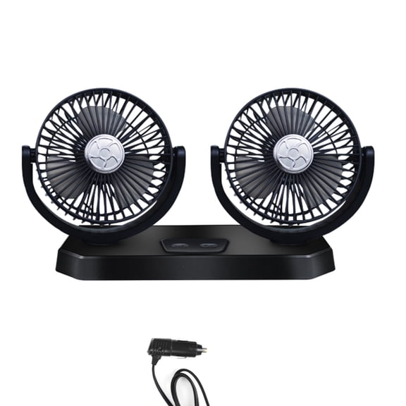 lanema Portable Fan for Car with 3 Speed,360 Degree Rotatable Dual Head Fan,Strong Wind Electric Auto Car Fans for Dashboard