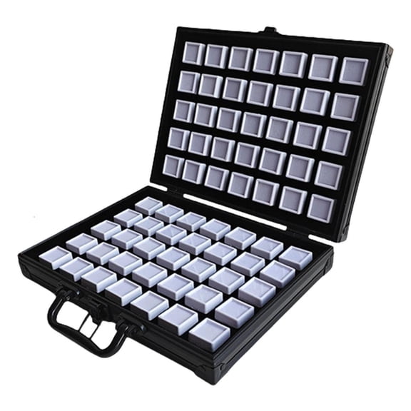 lanema Portable Size Aluminum Alloy Gemstones Organizers With Soft Sponge Cushion Designs for Home or Exhibition Display Use