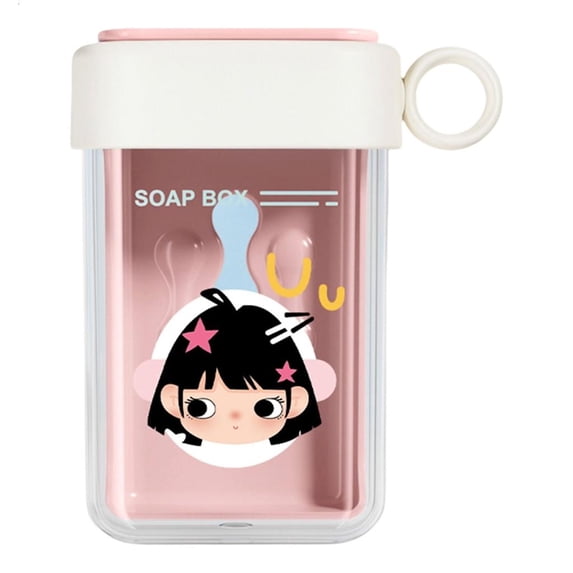 Soap Box Graphics lanema Portable Soap Holder Bar Soap Box with Drainage Tray for ...