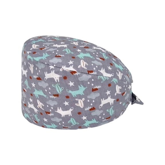 lanema Printed Cotton Surgical Cap Breathable Design for Medicinal Professionals