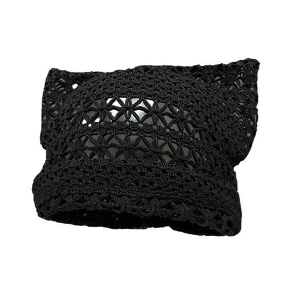 lanema Pullover Beanies Hat Fashion Knitting Hat Cool Girl Headwear Women Anime Hat Hollowed Skull Hat Teens Girl Pullover Hat