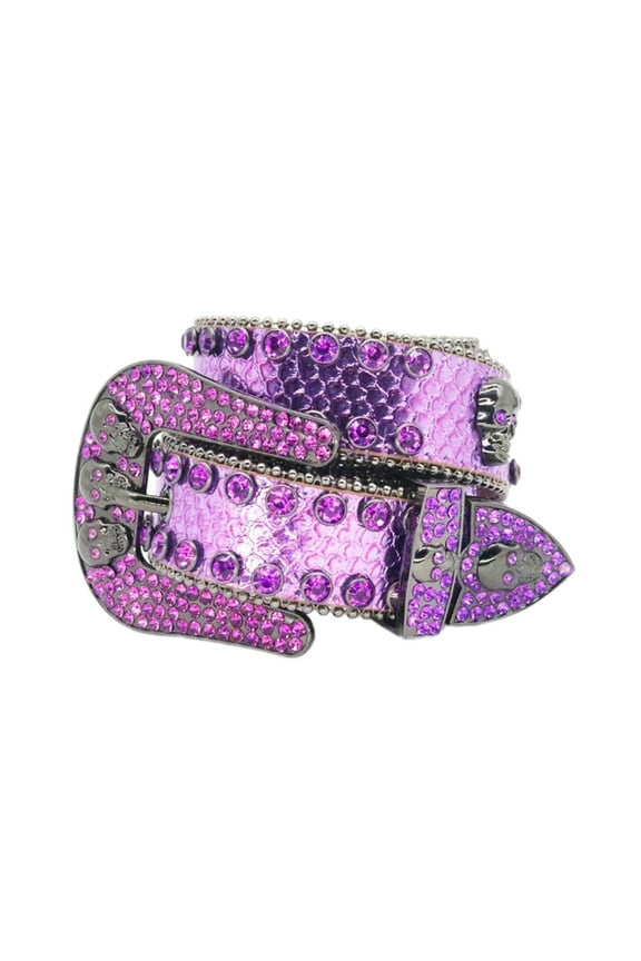 Punk PU Waist Belt Heavy Duty Rhinestones Hip Hop Belt Waistband