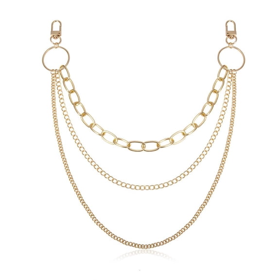 lanema Punk Streetwear Biker Jeans Link Pants Keychain Mutil Layer Wasit Belt Chain Wallet Chain Fashion Jewelry Unisex