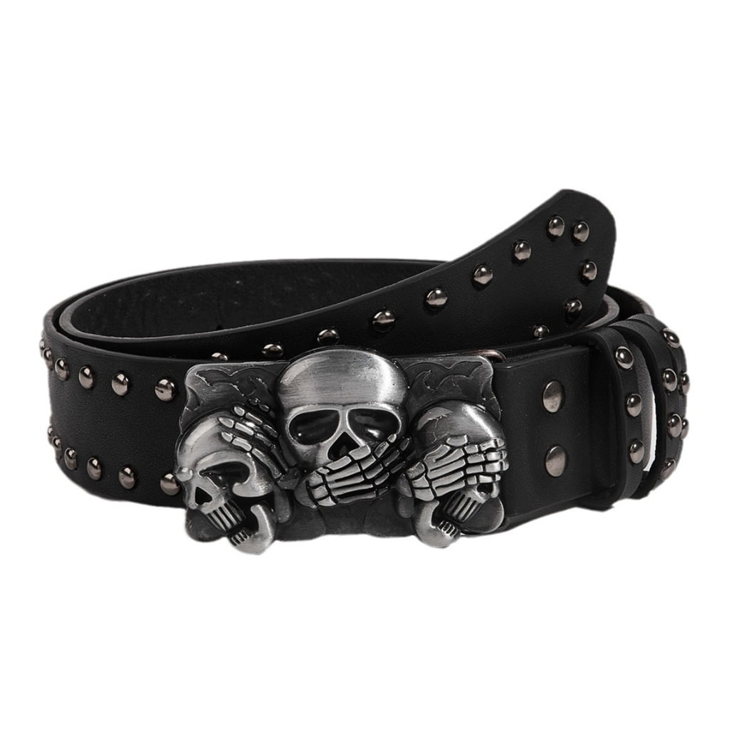 Double Grommet Belt Wide Belt Punk Waist Belt for Pants