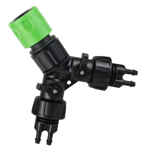 lanema Quick Connection Faucet Adapters Double Port Garden Hose Splitter with On Off Valves