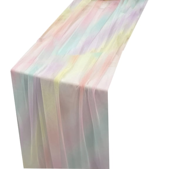 lanema Rainbow Party Table Runner Waterproof Polyester Decoration for Birthdays Kids Event Outdoor Gatherings