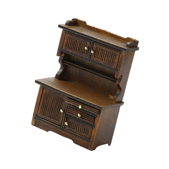 lanema Realistic Wooden Dollhouses Sideboard Cabinet For Creative Model Project Display