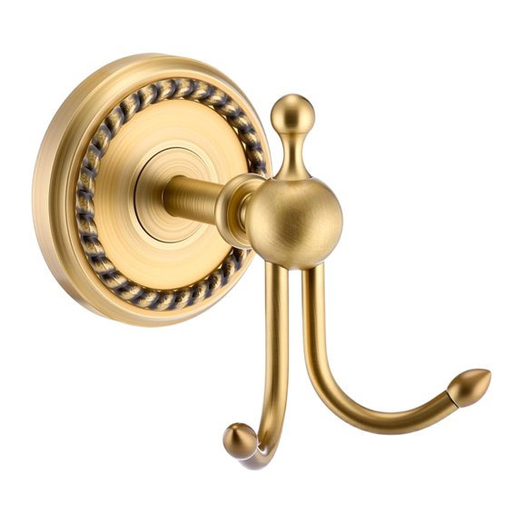 lanema Retro Double Robe Hook with Twisted Round Base for Decorative Wall Storage