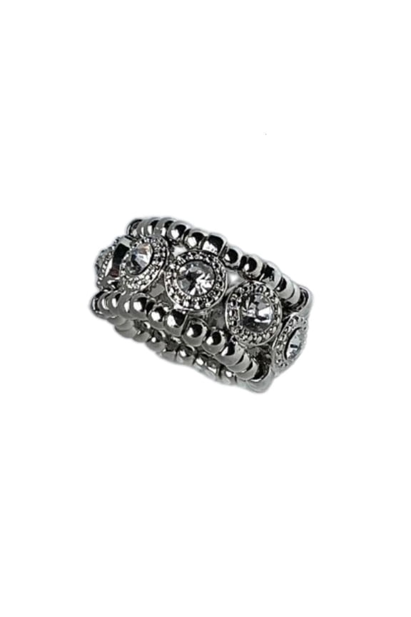 Rhinestone Stretch Rings Stackable Elastic Rings Minimalist Beaded Daily Wear Jewelry