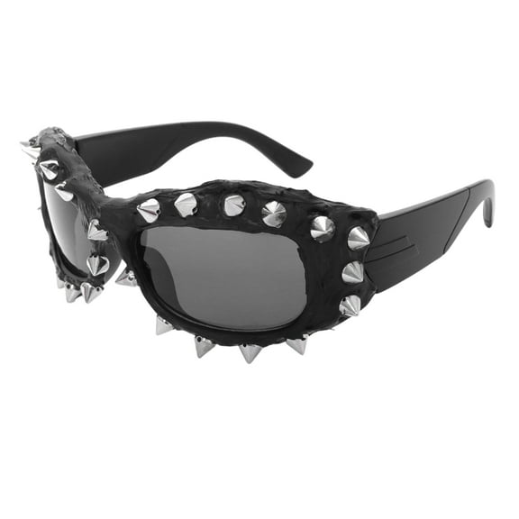 lanema Rock Shades Rivets Frame Sunglasses Lightweight Hip Hop Spiked Sunglasses