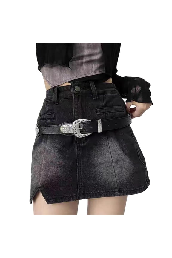 Rocker Adjustable PU Engraved Charm Strap For Women Daily Wear Jeans