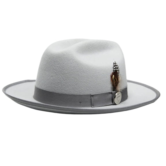 lanema Roll Brims Hat for Masquerades Party Gentleman Hat Jazzs Hat with Belt Adult Concert Hat Blues Dancing Hat Headpieces