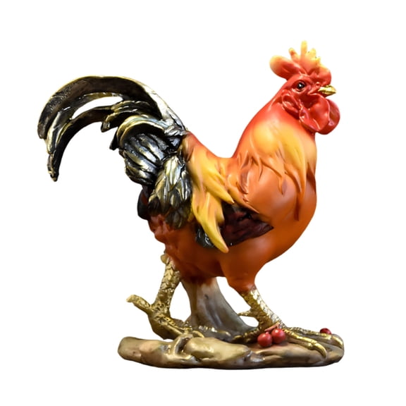 lanema Rooster Figurines Resin Chicken Figurines Statues Fengshui Sculpture Toy Decorative Ornament Collectibles