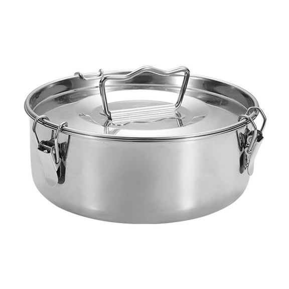 lanema Round Stainless Steel Flan Molds For Baking Cakes Quiches With Secure Locking Lid